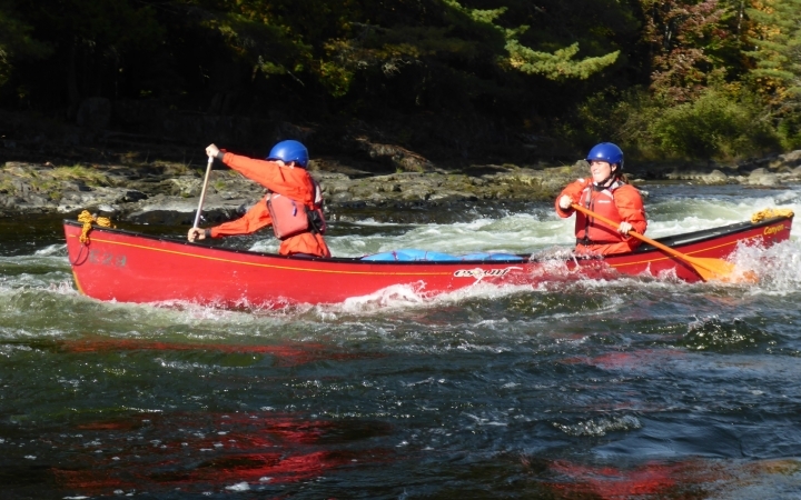whitewater canoeing trip for young adults in maine